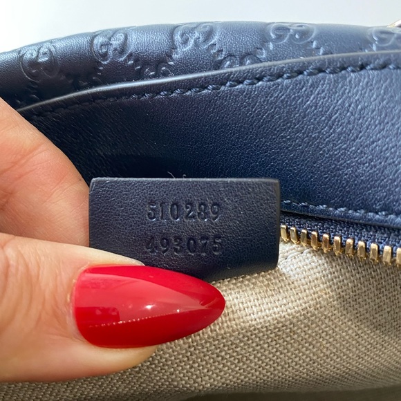 Gucci Bags Gucci Micro Guccissima Margaux Bowling Bag In Navy